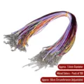 1.5mm waxed necklace cords with lobster clasps, 100pcs mixed colors, 50cm length - Multicolor