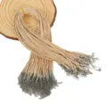 Beigefarbene koreanische Wachskordel-Halskette mit silbernem Karabinerverschluss für DIY - 100条装(1.5mmx45cm) / Khaki