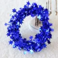 Guirnalda de estrellas de Navidad azul de 7,5m con lentejuelas brillantes y cable fino - Azul