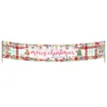 Festive Merry Christmas and Happy New Year banner with red plaid and gift patterns - Style 008