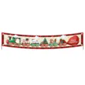 Christmas party banner featuring festive Santa Claus train with Merry Christmas text - Style 009