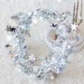 Zilveren kerstster slingers voor feestelijke kerstboom- en huisdecoratie benodigdheden - Zilver