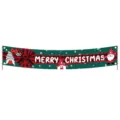 Festive Christmas banner featuring holiday gnomes red plaid bow and Merry Christmas text - Style 015