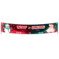 Festive Christmas banner featuring Santa Claus and snowman with Merry Christmas text. - Style 018