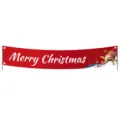 Festive red Christmas decoration banner featuring Santa Claus and Merry Christmas text - Style 020