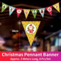 Festone natalizio festoso di carta con motivi di Babbo Natale, dimensioni 26x20cm - Banner Natalizio Stile 05
