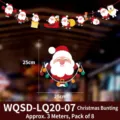 Vista dettagliata della ghirlanda natalizia di Babbo Natale con dimensioni di 25 cm - Banner Natalizio Stile 07