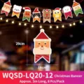 Dimensioni dettagliate dello striscione natalizio in cartone con motivi di Babbo Natale - Banner Natalizio 12 (WQSD-LQ20-12)