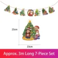 Vista dettagliata del festone di Natale con bandiere da 23cm e lunghezza totale di 3m. - Banner Natalizio 17 (WQSD-LQ17)