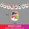 Ghirlanda di carta natalizia con pupazzo di neve, lunga 3 metri, con 8 pezzi di cartoni - Banner Natalizio 20 (WQSD-LQ20)