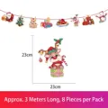 Vista dettagliata dello striscione natalizio in carta con renna 23x23cm e 3m - Banner Natalizio 21 (WQSD-LQ21)