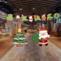 Festone natalizio a cartoni con Babbo Natale e albero per decorazioni party - Banner Natalizio 33