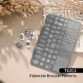 Boheemse etnische TG-015 sneeuwvlok bloem kant nail art stempelplaat voor doe-het-zelf - Model TG-015