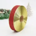 Rollo de cinta decorativa roja con purpurina y dorada para árbol de Navidad y regalos - 90m/570g / Rojo