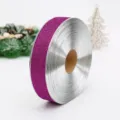Cinta decorativa de purpurina morada de 5CM con brillo plateado para envolver regalos - 90m/570g / Púrpura profundo