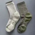 Thickened merino wool hiking socks with reinforced heel and breathable athletic design details. - 36-42 / Army Green