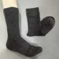 Men dark gray merino wool mid tube socks detail showcasing ribbed texture and comfort design. - 41-46 / Dark Gray