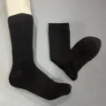 Men 50% merino wool mid-calf socks detail, comfortable moisture wicking hiking thermal socks. - 41-46 / Black