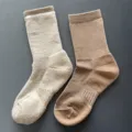 Thick merino wool hiking socks for outdoor sports, warm winter thermal crew socks for men. - 36-42 / Khaki