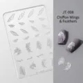 Επαγγελματικό 3D ανάγλυφο καλούπι nail art με σχέδια φτερών και πούπουλων, JT-008 - Light Wing Feather Style (JT-008)