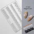 Λευκό καλούπι ανάγλυφης δαντέλας 3D για κομψά επαγγελματικά σχέδια τέχνης νυχιών - Elegant Lace Style (JT-010)