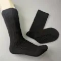 Comfortable black merino wool knit crew socks, ideal for outdoor hiking and daily wear. - 36-40 / Color 4