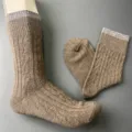 Merino wool knit mid-calf socks detail, comfortable outdoor hiking thermal winter sock. - 36-40 / Color 5