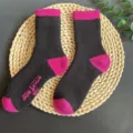 Thick merino wool warm winter socks for women with stylish color block design and cozy fit. - 35-40 / Style 1