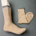 Merino wool mid-calf socks for women men, comfortable knitted thermal outdoor hiking socks detail view. - 36-40 / Color 7