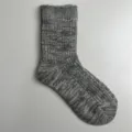 Close-up detail of thickened wool blend mid-tube winter sock, soft and cozy grey texture design. - 36-40 / Gray