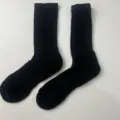 Thickened black thermal crew socks for men, durable half-towel outdoor sports socks. - 39-44 / Black