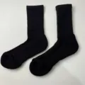 Thickened black merino wool hiking crew socks with seamless half-towel sole for outdoor sports. - 39-44 / Black Purple