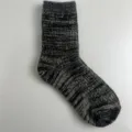 Merino wool blend thick knit winter sock detail view, cozy warm fuzzy texture for daily wear. - 36-40 / Black