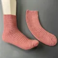 Merino wool blend women mid tube socks candy color ribbed knit daily fashion wear detail - 36-40 / Rose