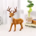 Figura realista de ciervo sika de peluche para decoración de Navidad y fiestas - 25cm