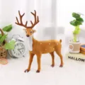 Figura realista de reno moteado con astas para la decoración navideña del hogar - 35cm