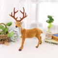 Adorno de reno de peluche realista con astas para decoración navideña - 40CM