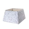 Premium silver square sequin Christmas tree collar skirt base for festive holiday decor - Square Silver Sequin Tree Collar