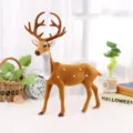 Figura de ciervo sika de peluche realista para decoración de Navidad y fiestas festivas - 45cm