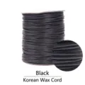 Durable black Korean waxed polyester cord roll for DIY jewelry and bracelet making - 0.5mm about 160.1m rolls / Black