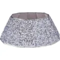 Elegant silver sequined Christmas tree collar for festive holiday base decoration - Dodecagonal Silver Sequin Tree Collar