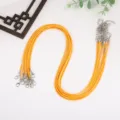 Orangefarbenes 2mm Wachskordel-Halskettenband mit einem silbernen Karabinerverschluss - Gold