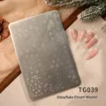 Professional TG039 snowflake pattern nail art stamping plate for winter theme manicure designs - TG-039