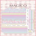 Magico αυτοκόλλητα νυχιών με πολύχρωμα σχέδια με ρίγες και ετικέτες κειμένου - 清新飘带(103-2)