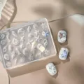 Silicone 3D nail art mold MJ-016 featuring marine sea shells and starfish shapes - Ocean Style (MJ-016) / Translucent