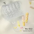 Ballet style ribbon bow silicone nail art mold MJ-012 with ruffle skirt patterns - Ballet Ribbon Bow Style (MJ-012)