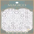 Αυτοκόλλητα νυχιών Magico MG-365 με διάφορα μαύρα γεωμετρικά σχήματα και σχέδια. - MG-365 Γεωμετρική Γοητεία Μαύρο