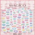 Πολύχρωμα αυτοκόλλητα νυχιών Magico με σχέδια macaron για διακόσμηση μανικιούρ MG-207 - 彩色霓虹灯(207)