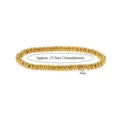 Detailansicht des 4mm vergoldeten Edelstahl-Perlenarmbands mit 17,5cm Größenangabe - 4mm Gold