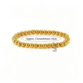 Detailansicht eines 6mm Gold-Edelstahlperlenarmbands mit 18cm Umfangslänge - 6mm Stahlfarben